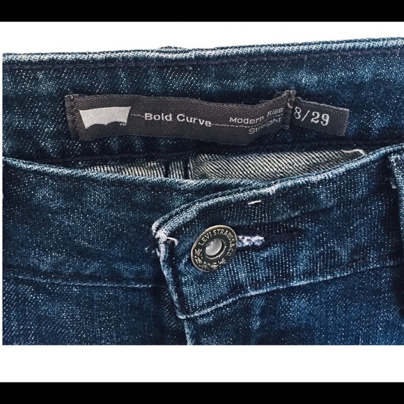 LEVI’S Bold Curve Modern Rise Straight Fit Jeans With Pockets Denim Blue Sz 8/29 - Picture 8 of 12